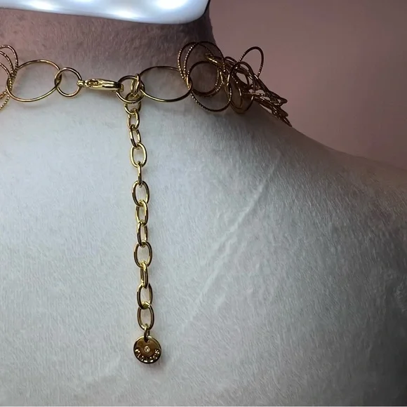 Talbots Gold Circle Necklace triple strand - Picture 7 of 9